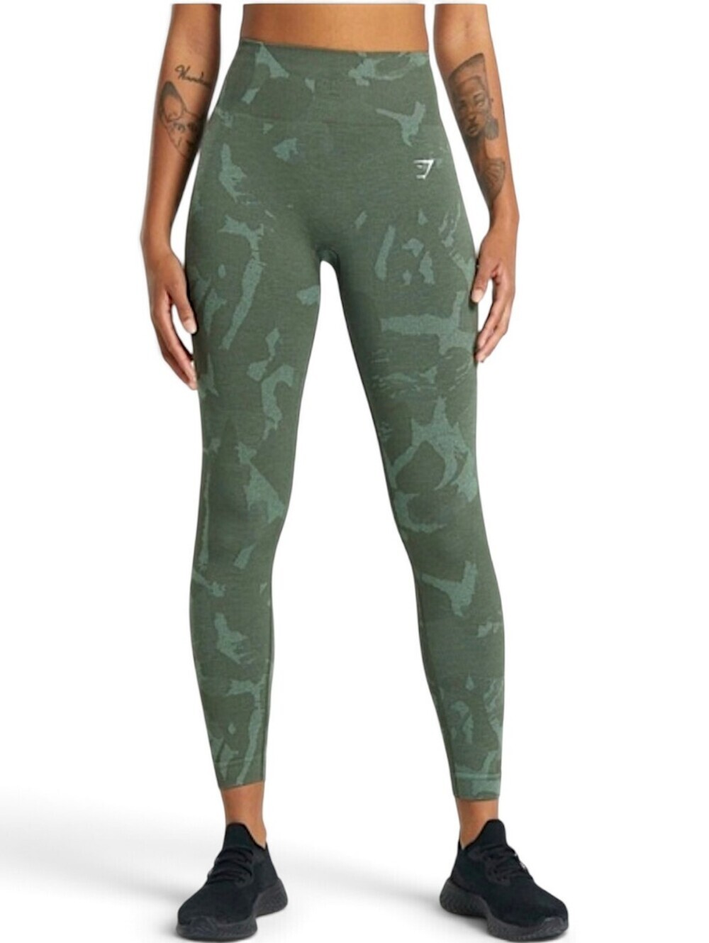 Gymshark Adapt Camo Seamless Leggings Savanna Green High Rise S